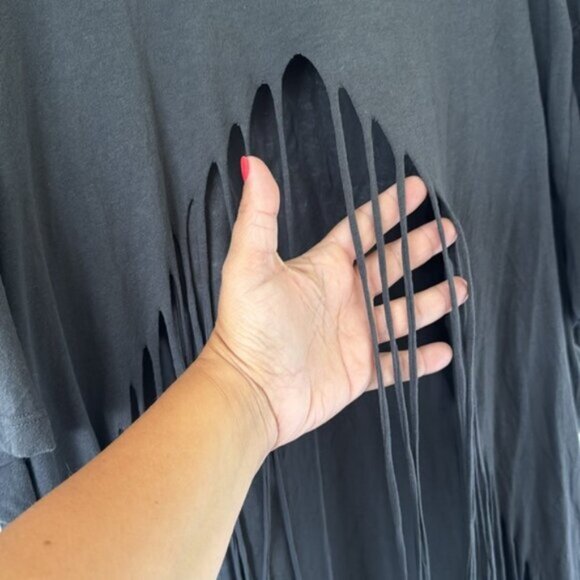 Torrid Women Grey The Doors Open Back Fringe Relaxed Fit Tee Plus Size 2X - Picture 11 of 13